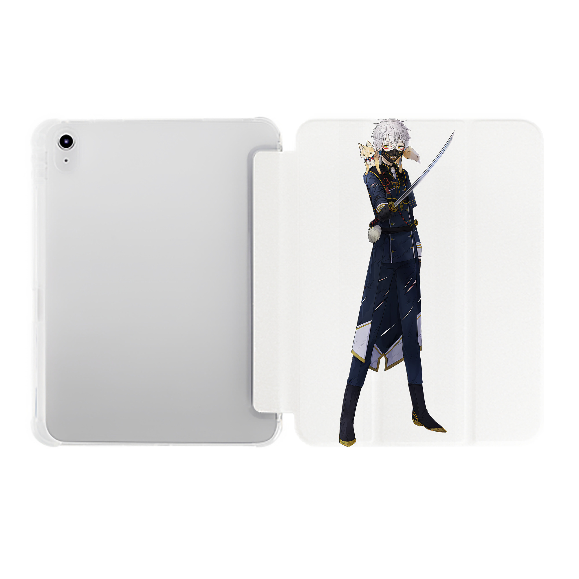 （画像用） 刀剣乱舞 Touken Ranbu IPad ケース ペン収納付き 三つ折りスタンド PUレザー×シリコン 対応機種9.5/10.5/10.9インチ